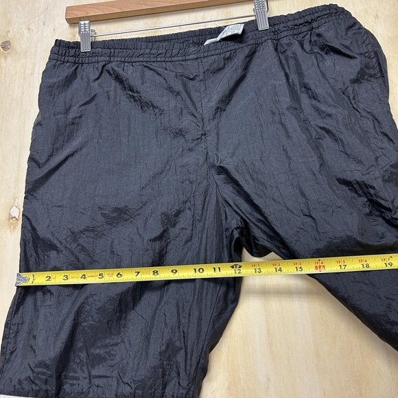 Vintage 90s Sergio Valente Track Pants Mens Large Black Nylon Colorblock Cargo - Picture 8 of 12